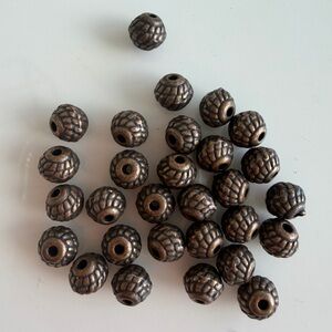 30 Antique Copper Tone Metal Spacer Beads, Findings for Jewelry Craft Making